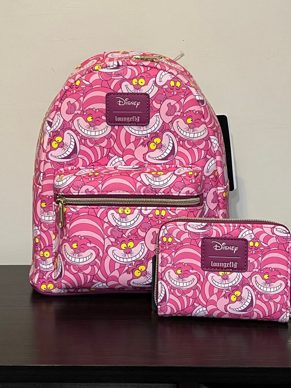 Loungefly Disney Alice In Wonderland Cheshire Cat Collage Mini Backpack Wallet